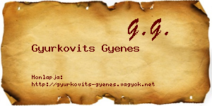 Gyurkovits Gyenes névjegykártya